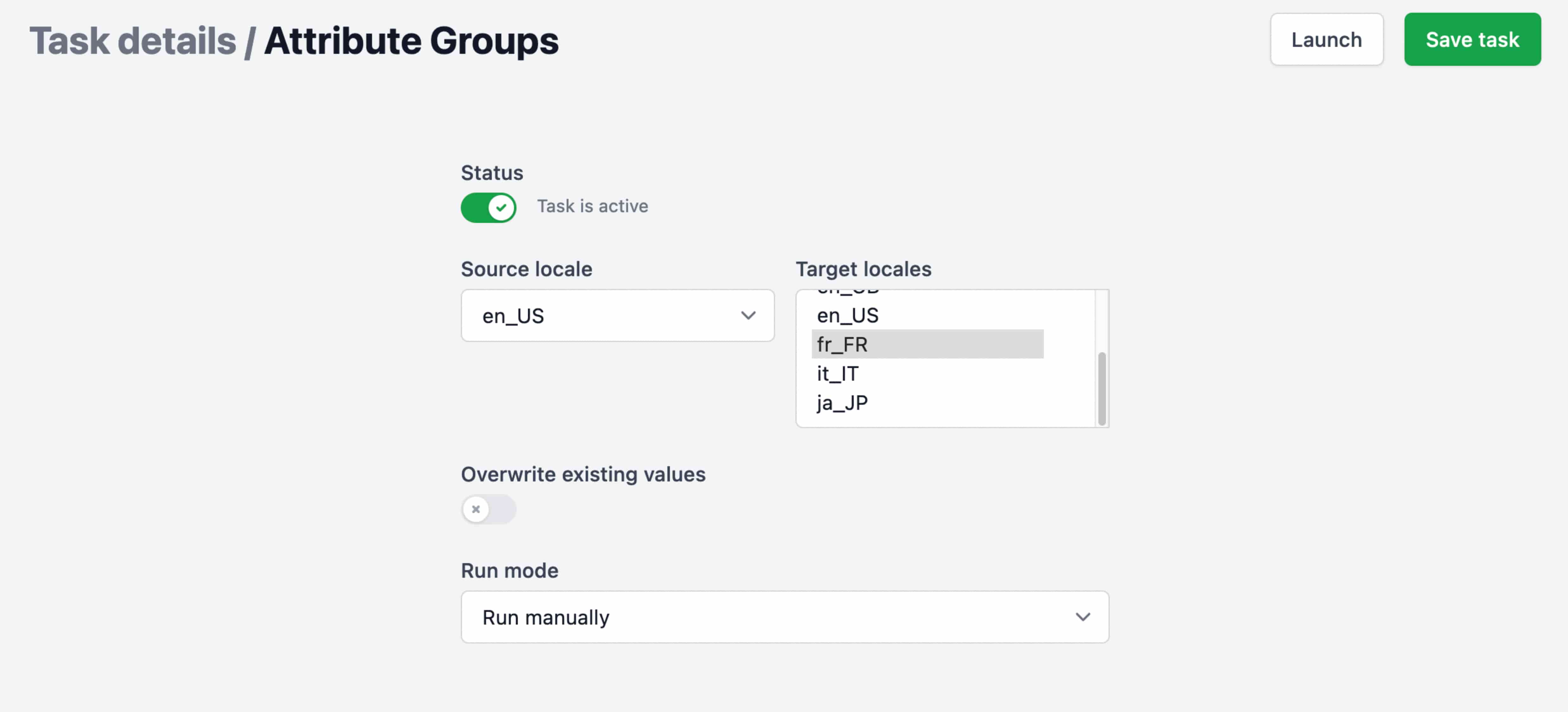 Attribute group options